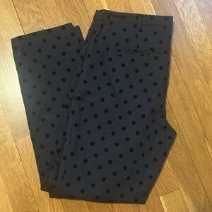 Cynthia Rowley polka dot velvet capri pants 6
